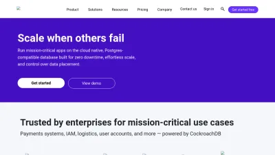 Screenshot preview of cockroachlabs.com