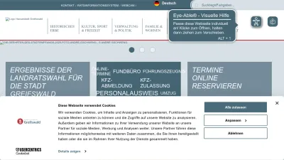 Screenshot of Greifswald.de