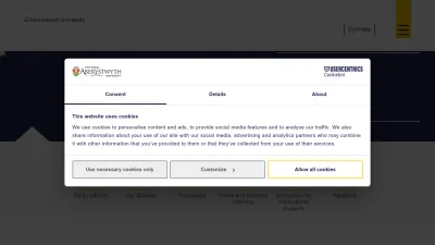 Screenshot of Aber.ac.uk