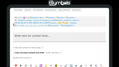 Screenshot of Fsymbols.com