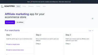Screenshot preview of goaffpro.com