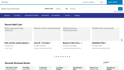 Screenshot of Pima.bibliocommons.com