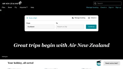Screenshot of Airnewzealand.co.nz