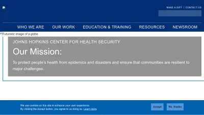 Screenshot of Centerforhealthsecurity.org