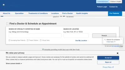Screenshot of Columbiadoctors.org