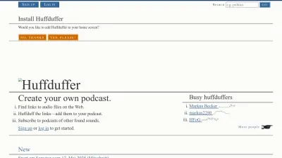 Screenshot of Huffduffer.com