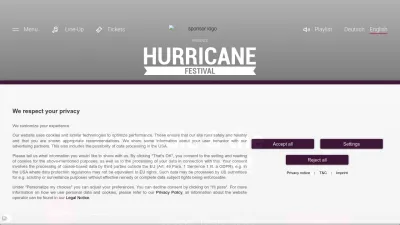 Screenshot of Hurricane.de