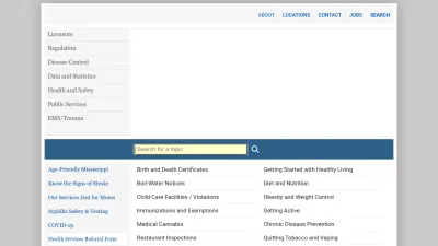 Screenshot of Msdh.ms.gov