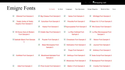 Screenshot preview of emigre.com