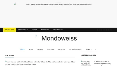 Screenshot of Mondoweiss.net