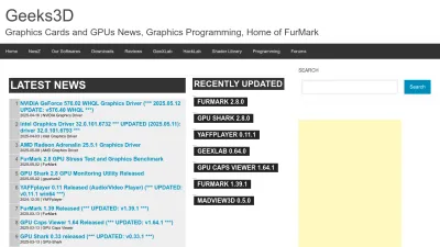 Screenshot of Geeks3d.com