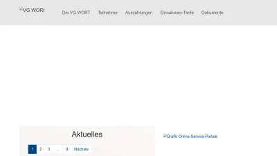 Screenshot of Vgwort.de