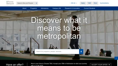 Screenshot of Torontomu.ca