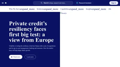 Screenshot of Moodys.com
