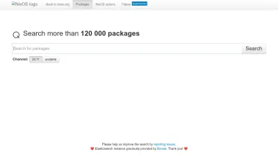 Screenshot of Search.nixos.org