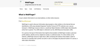 Screenshot of Webfinger.net