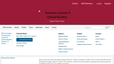 Screenshot of Ajcn.nutrition.org