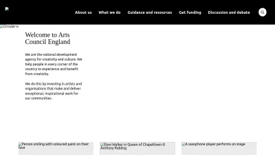 Screenshot of Artscouncil.org.uk