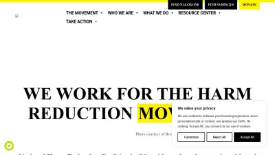 Screenshot of Harmreduction.org