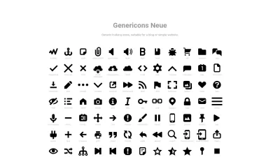 Screenshot of Genericons.com