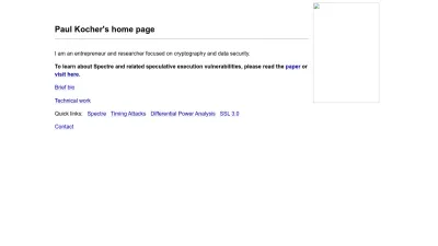 Screenshot preview of paulkocher.com