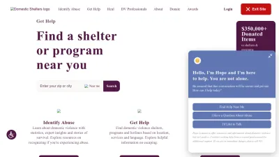 Screenshot of Domesticshelters.org