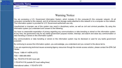 Screenshot of Yosemite.epa.gov