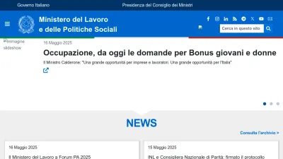 Screenshot of Lavoro.gov.it