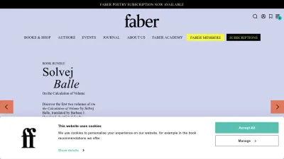 Screenshot of Faber.co.uk