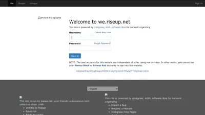 Screenshot of We.riseup.net