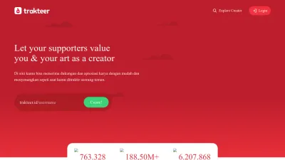 Screenshot preview of trakteer.id