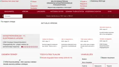 Screenshot of Katasztrofavedelem.hu