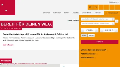 Screenshot preview of kvv.de