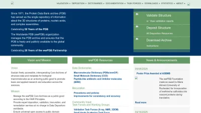 Screenshot of Wwpdb.org