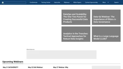 Screenshot of Dataversity.net