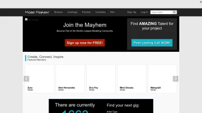 Screenshot of Modelmayhem.com