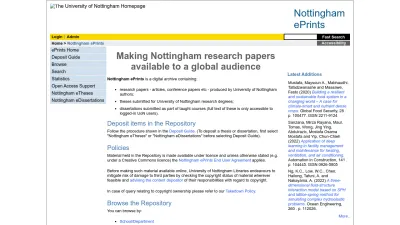 Screenshot of Eprints.nottingham.ac.uk