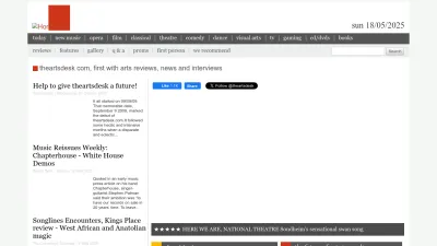 Screenshot preview of theartsdesk.com