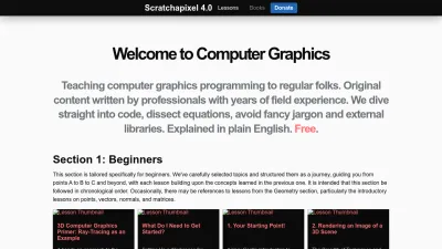 Screenshot of Scratchapixel.com