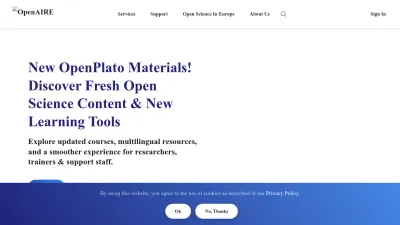 Screenshot preview of openaire.eu