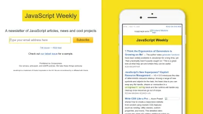 Screenshot of Javascriptweekly.com