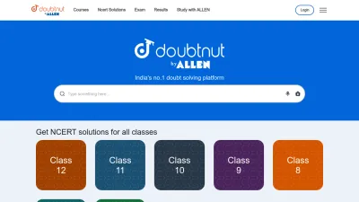 Screenshot of Doubtnut.com