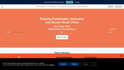Screenshot of Fiware.org