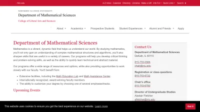 Screenshot of Math.niu.edu