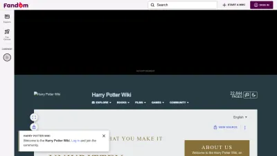 Screenshot of Harrypotter.fandom.com
