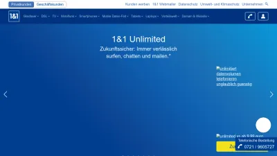 Screenshot preview of 1und1.de