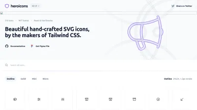 Screenshot preview of heroicons.com