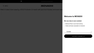 Screenshot of Movado.com