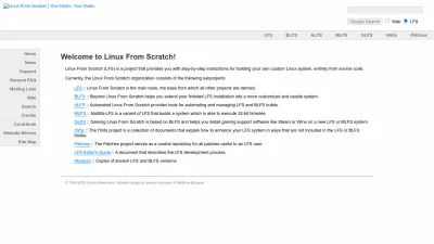 Screenshot of Linuxfromscratch.org
