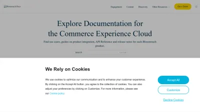 Screenshot of Documentation.bloomreach.com